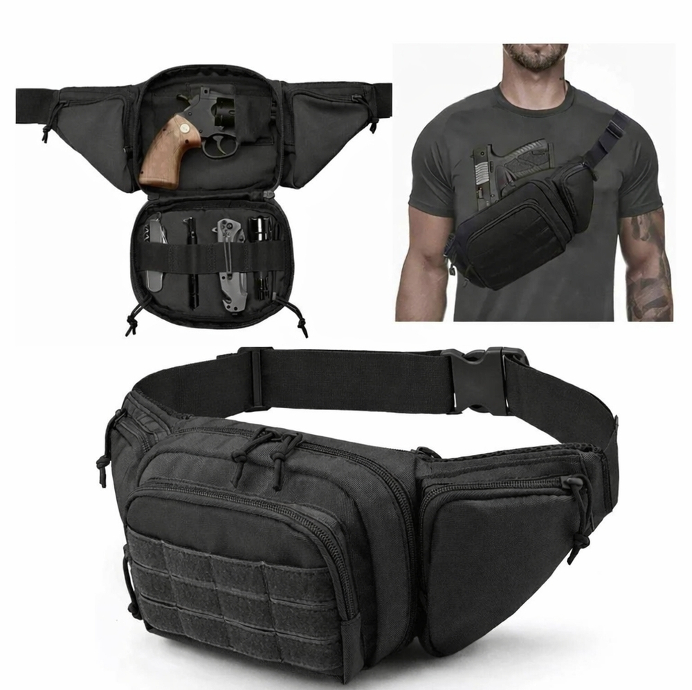 Tactical Waist Bag Concealed Gun Carry Pouch Military Pistol Holster Fanny Pack